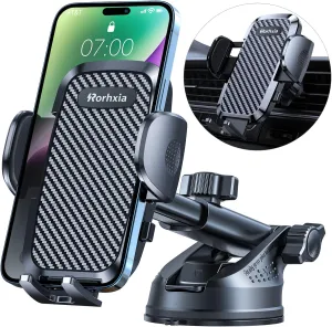 3-in-1 Phone Mount for Car [2025 Most Stable and Flexible Suction Cup] Vent Dashboard Windshield Cell Phone Holder Car Fit for iPhone, Samsung, All Phone