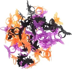 60pcs Bat Ring Halloween Mask Plush Play Halloween Party Bag Fillers Ring Halloween Animatronics Halloween Classroom Prize Party Accessory Halloween Party Favors Plastic