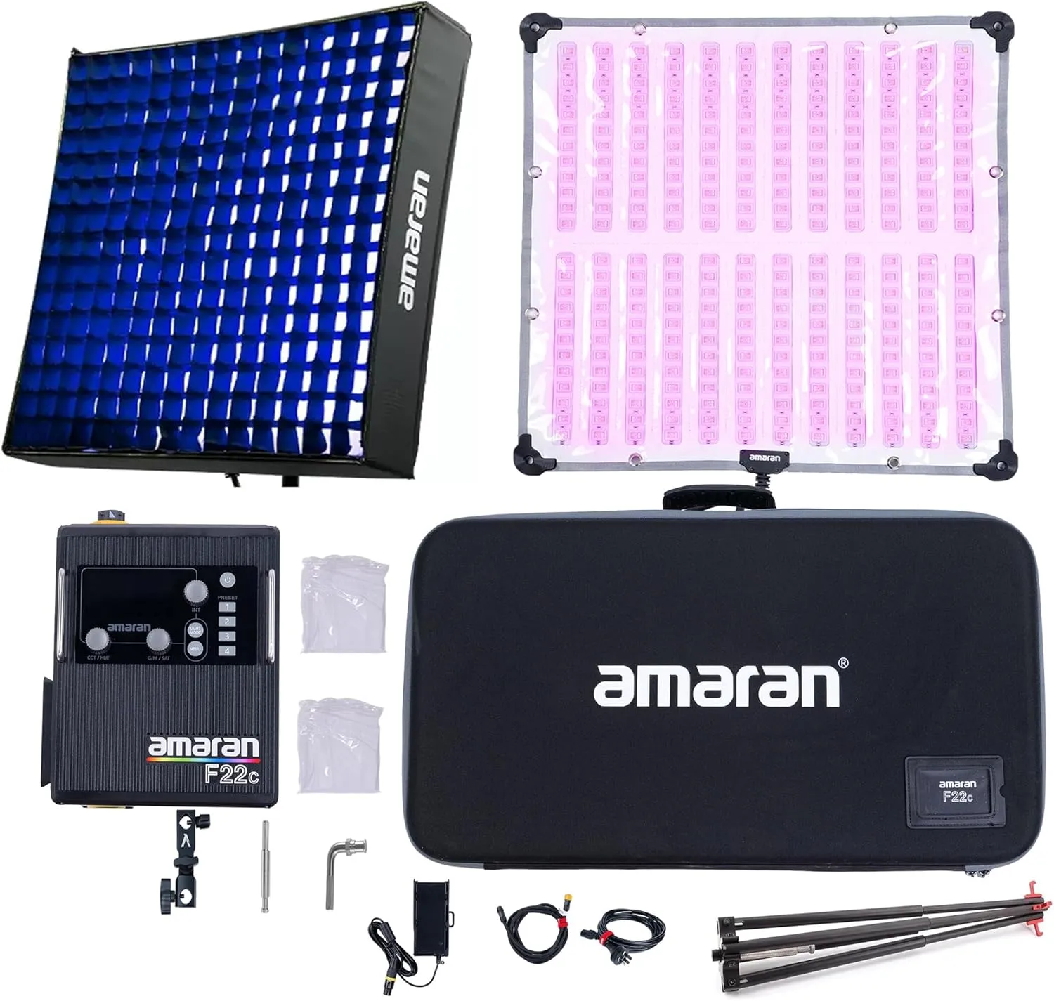 Aputure Amaran F22c 200W RGBWW Flexible LED Mat with Honeycomb Grid CRI 95  CCT 2500K to 7500K Support Sidus Link App Control Built-in 15 Lighting FX