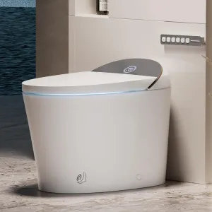 CANEST Smart Toilet with Bidet Built in, Elongated Toilets with Heated Seat, Auto Open Close, Foot Sensor, Warm Water and Dryer, Remote Control, LED Display, Night Light, Auto Deodorization (TC-400BK)