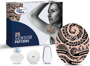 CureTape Patches - Sensor Fixing Plasters - Plasters for Freestyle Libre, Dexcom and Medtronic Guardian Sensors - Sensor Patch - Unique Variants (Tattoo)