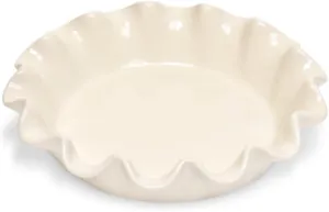 Emile Henry Made In France Ruffled Pie Dish 10.5" X 2.5" / 1.25qt |Clay