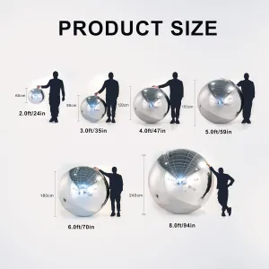 Inflatable Mirror Balls Big Shinny Balls Large Event Decoration Balloon PVC Disco Bubble Balloon for Wedding, Party, Advertising Decor (Black, 2ft/0.6m(no pump))