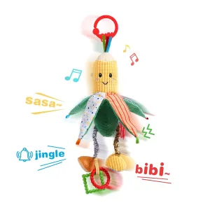 Jollybaby Baby Rattles Hanging Toys for Car Seat Crib Stroller Gym, Montessori Sensory Plush Vegetable Toys for Baby 0-3-6-12 Months with Ring Bell Crinkle and Teether, Newborn Baby Shower Gifts