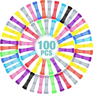 Macarrie 100 Pieces Marble Mesh Fidget Toy Stress Relieve Fidget Toy for Anxiety Sensory Quiet Marble Sensory Toys Silent Toys for School Office ADHD Add OCD Autism Gifts(Bright Style)