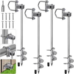 Multi-Purpose Ground Anchors Screw in, Fully Welded Trampoline Anchors, Mobile Home Anchors, Earth Anchors for Shed, Swing Set, Carport,Shed, Securing Animals