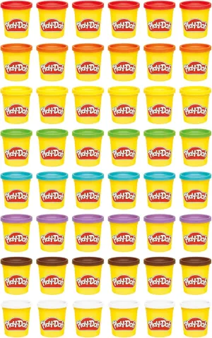 Play-Doh Bulk Pack of 48 Cans, 6 Sets of 8 Modeling Compound Colors, 3oz, Back to School Gifts & Prizes for Students & Classroom, Preschool Toys for Kids, Ages 2  (Amazon Exclusive)