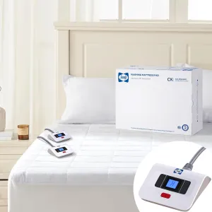 Sealy Electric Mattress Pad Cal King Size, 10 Heating Settings Heated Mattress Pad, Bed Warmer with Dual Controller & Auto Off 1-12 Hours, Fit Up to 17 Inch, Machine Washable, 72"x84"