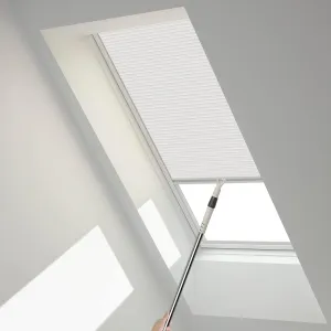 Skylight Shades ＆ Blinds Light Filtering Cellular Shade Cordless Window Blinds Suitable Roof Inclined Plane Room Windows Custom Size Light Filtering-White.