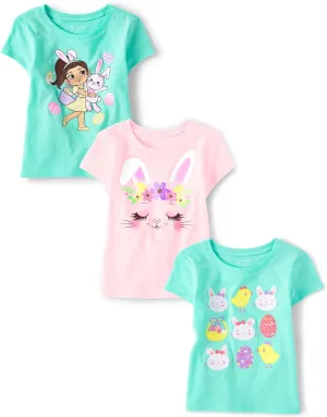 The Children's Place Baby and Toddler Girls' All Holidays Short Sleeve Graphic T-Shirts, Multipack