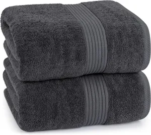 Utopia Towels - Luxurious Jumbo Bath Sheet - 600 GSM 100% Cotton Highly Absorbent and Quick Dry Extra Large Bath Towel - Super Soft Hotel Quality Towel (35 x 70 Inches, Grey) (8 Pack)