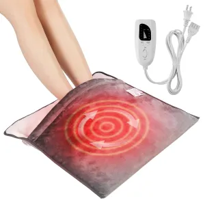 VEVOR Electric Heated Foot Warmer, King Size Ultra-Soft Flannel Heating Pad for Feet with Timer and 6 Heat Level for Bed Office Under Desk, 21.5" x 19.0" Feet Warmers Washable for Back, Waist, Abdomen