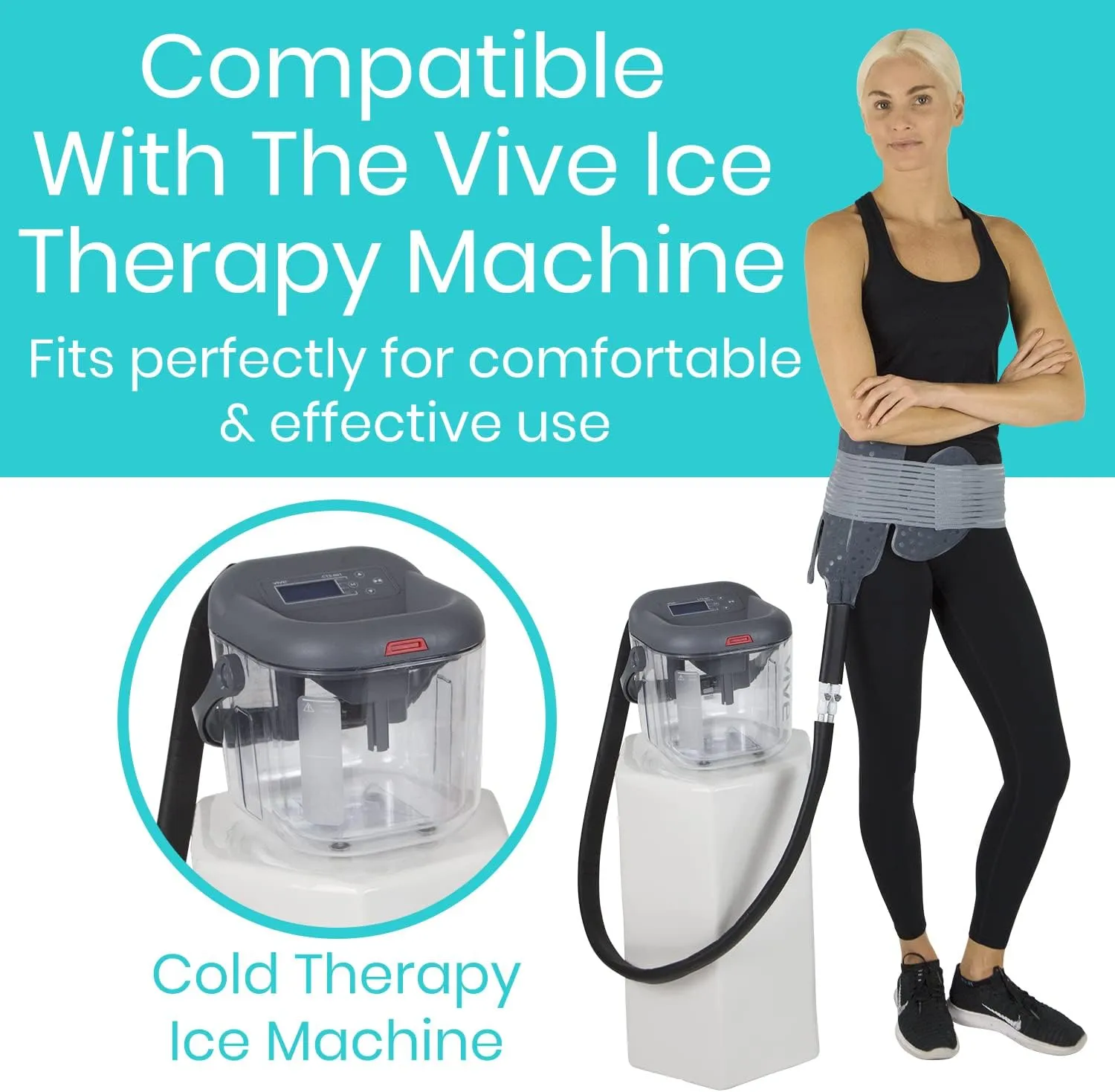 Vive Cold Therapy Machine Replacement Pads for Hip - Flexible Ergonomic Reusable Padding for Ice Cold Therapy - Pain Relief System - Hip Adjustable Device Accessory to Reduce Swelling (Pads Only)