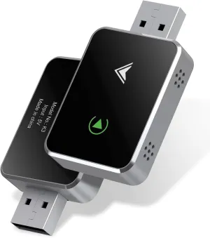 Wireless CarPlay Adapter, 2025 Upgraded 2-in-1 Mini Size CarPlay & Android Auto, Convert Wired to Wireless with USB & USB-C/Type-C, Plug & Play, Stable Control & No Delay, with iPhone & Android